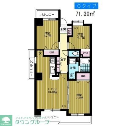 ベルドミール壱番館の物件間取画像