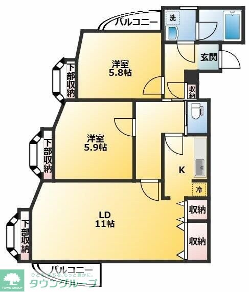 レジデンス竹の塚の物件間取画像