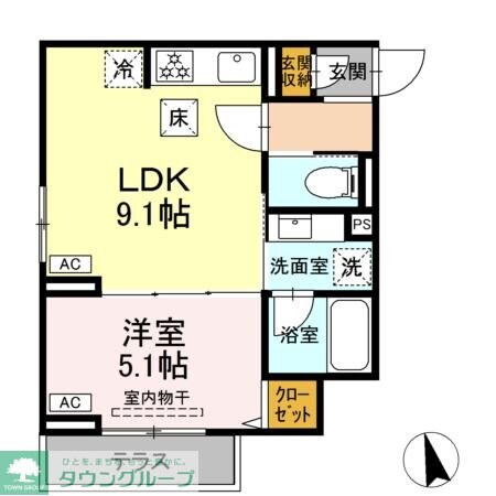 セレスティア栗原IIの物件間取画像