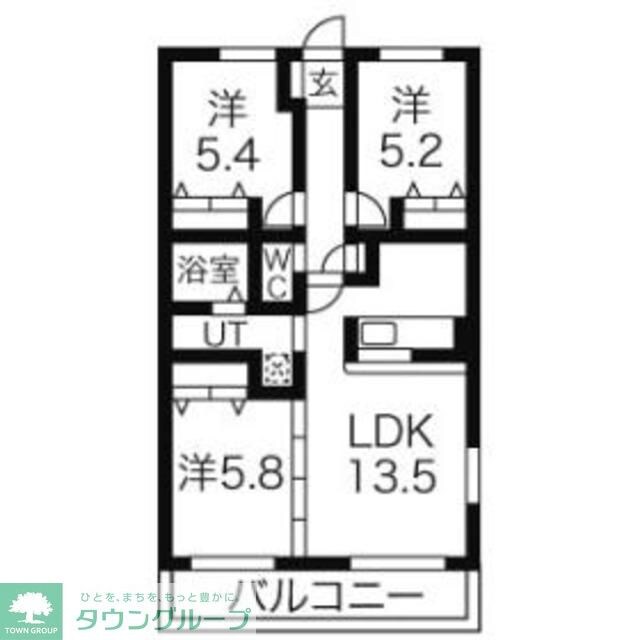 ベルエールB棟の物件間取画像
