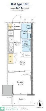 プラウドフラット四谷三丁目の物件間取画像