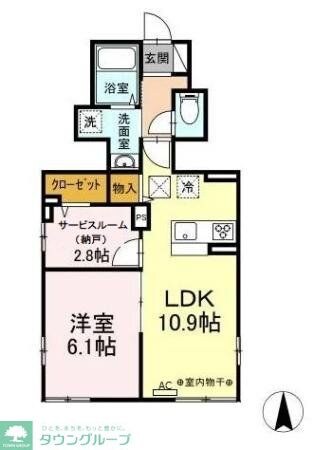 シンシア野沢の物件間取画像