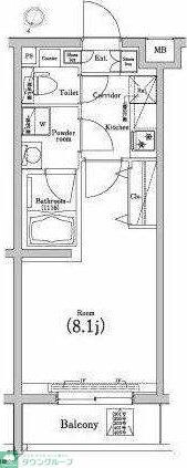 プレミアムキューブ三宿の物件間取画像