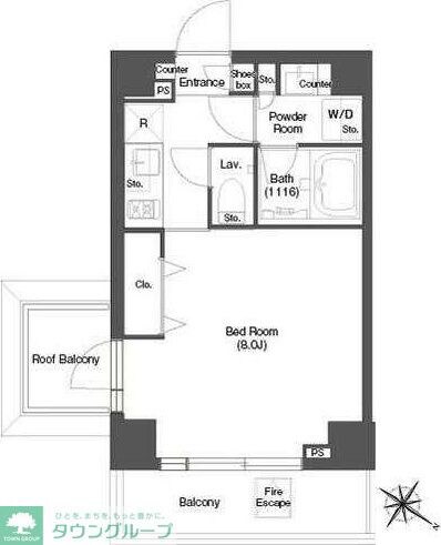 ディームス目黒行人坂の物件間取画像