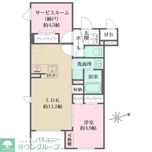 La Perla 桜新町の物件間取画像