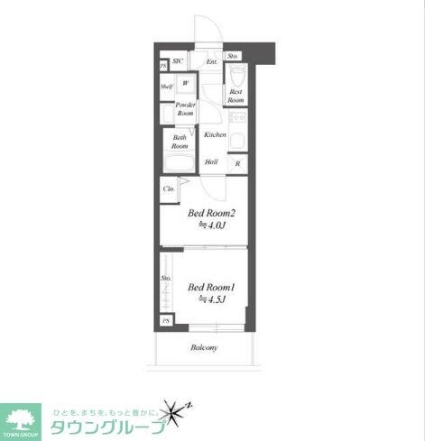 ブランシエスタ品川大井町パークエッジの物件間取画像