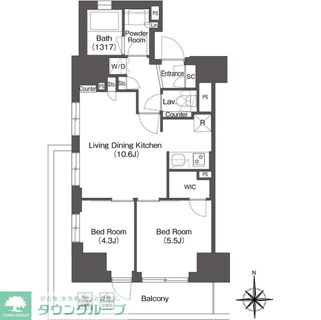 コンフォリア東新宿の物件間取画像