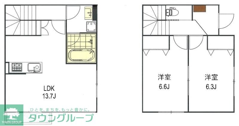 3ROOM代田の物件間取画像