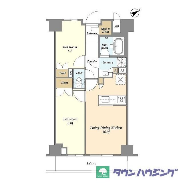 市谷台町坂フロントの物件間取画像