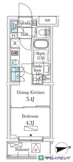 若葉ビューアパートメントの物件間取画像