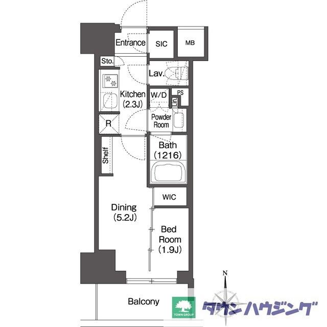 コンフォリア東新宿の物件間取画像