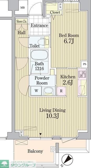 PRIME URBAN 東中野 COURTの物件間取画像
