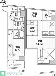 ALTERNA中野の物件間取画像