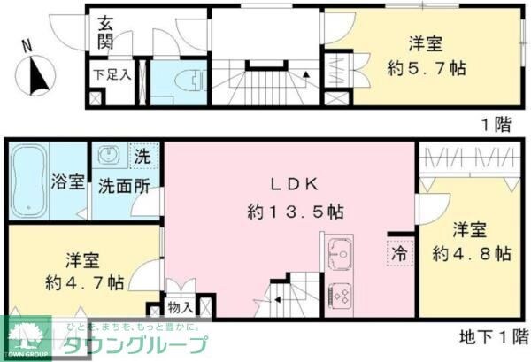 Coeur Blanc八幡山の物件間取画像