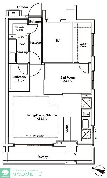 カスタリア新宿夏目坂の物件間取画像