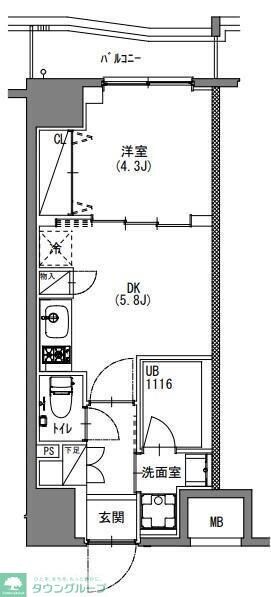 S-RESIDENCE新宿御苑の物件間取画像
