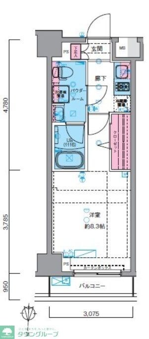GENOVIA東中野skygardenの物件間取画像