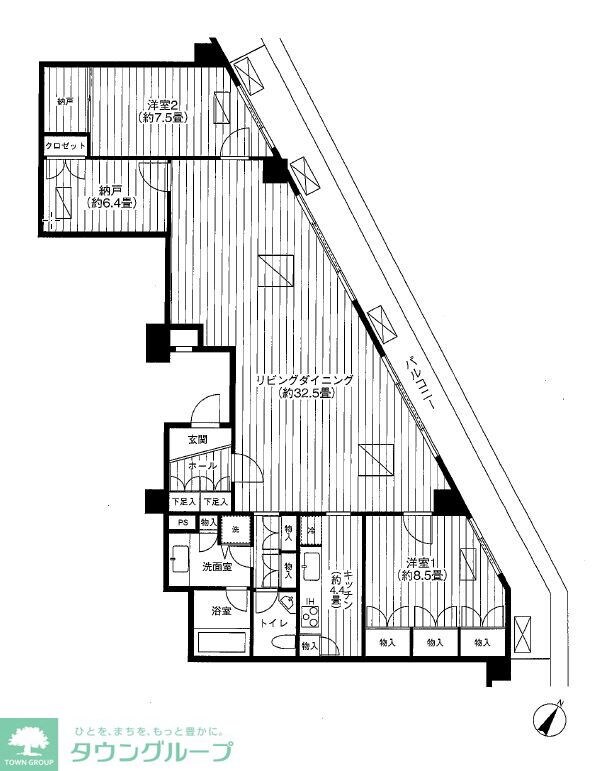 ヒューリック浅草一丁目の物件間取画像