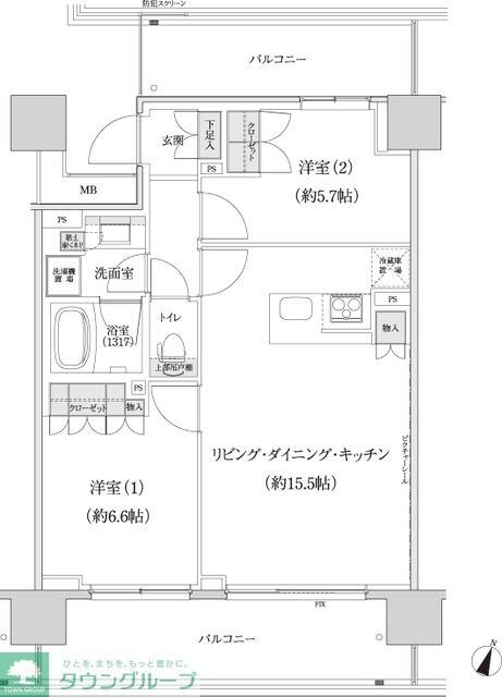 パークハビオ渋谷本町レジデンスの物件間取画像