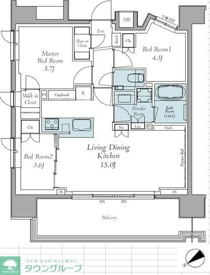 クレストコート東中野の物件間取画像
