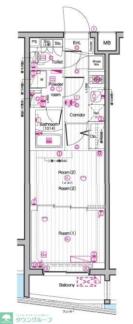 THE PREMIUM CUBE G 東中野の物件間取画像