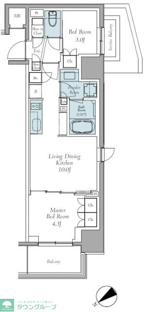 クレストコート東中野の物件間取画像