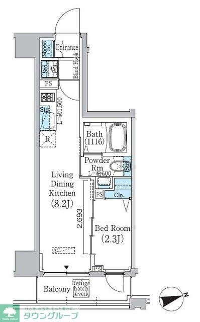 プライムブリス東中野駅前の物件間取画像