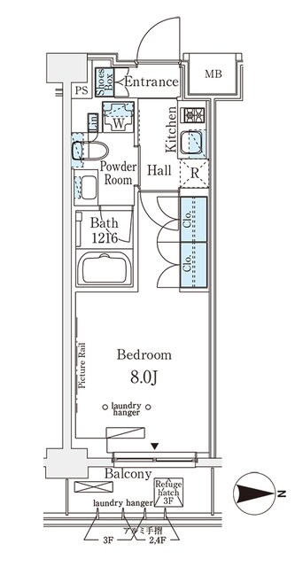 ウエリスアーバン中野坂上の物件間取画像