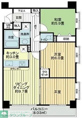 ライオンズマンション洗足池第2の物件間取画像