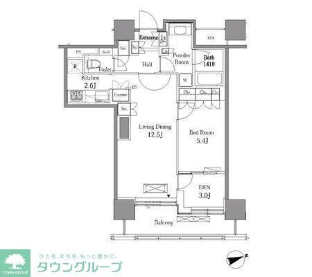 レジディアタワー目黒不動前の物件間取画像