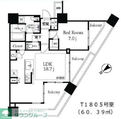シティタワー武蔵小山の物件間取画像