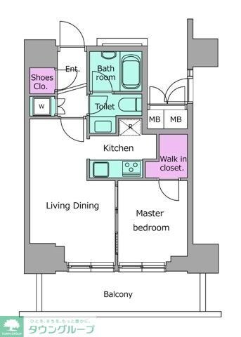 レジディアタワー目黒不動前の物件間取画像
