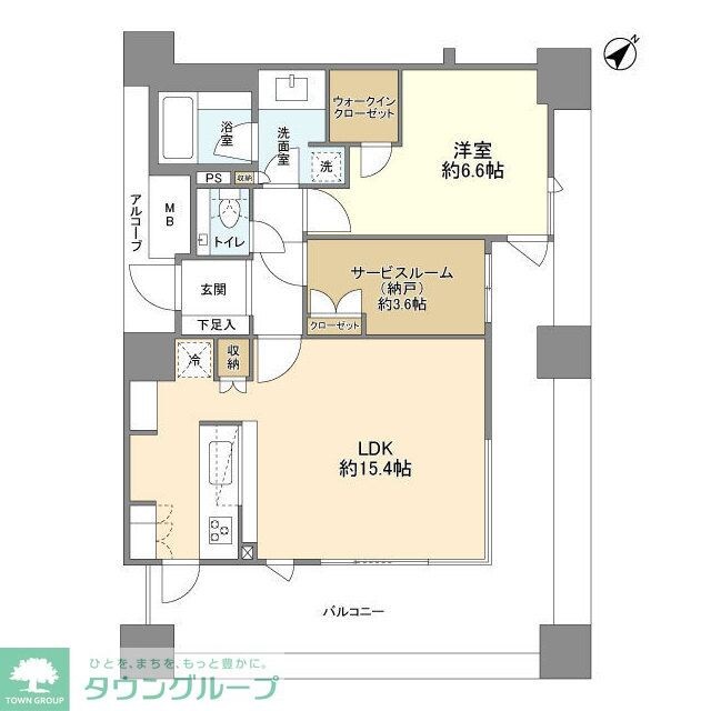 エティア目黒ウエストタワーの物件間取画像