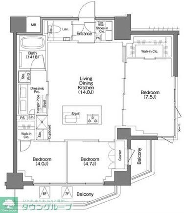 ザ・パークハビオSOHO祐天寺の物件間取画像