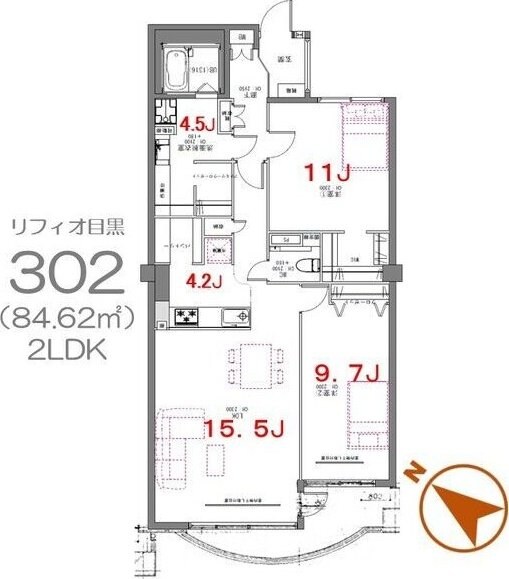 リフィオ目黒の物件間取画像