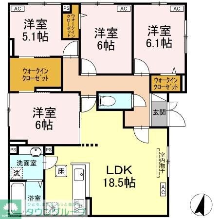 パルボヌールの物件間取画像
