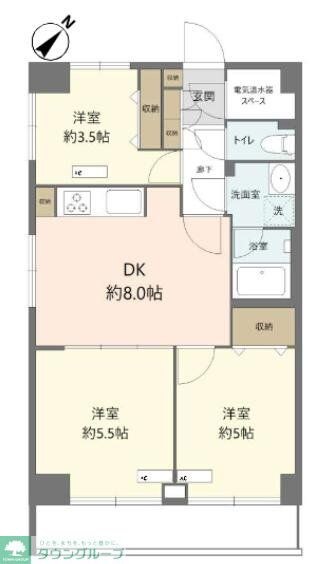 用賀マンションの物件間取画像