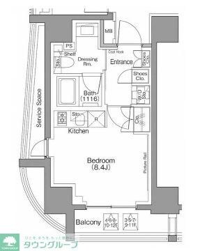 ザ・パークハビオSOHO南青山の物件間取画像