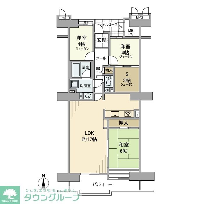 光が丘パークタウン南通り六番街19号棟の物件間取画像