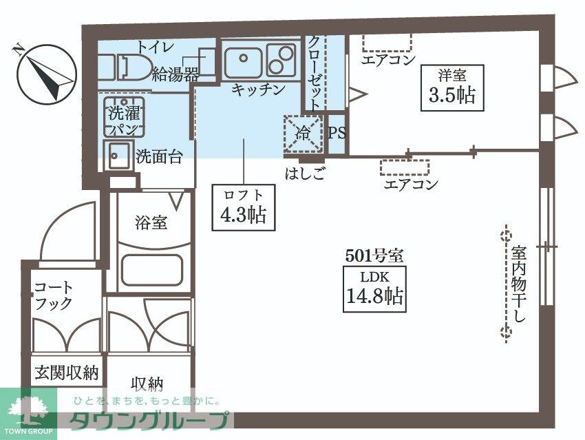 COCOCUBE江古田Southの物件間取画像