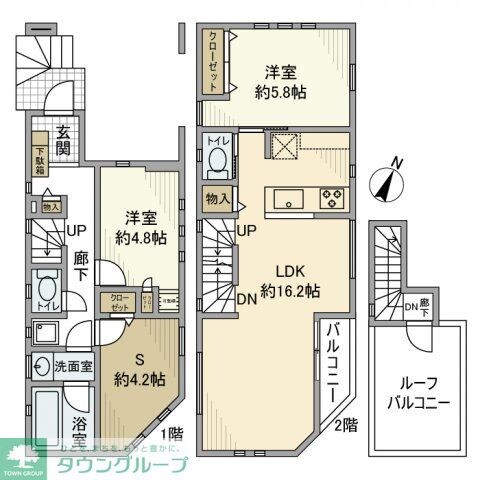 野方戸建の物件間取画像