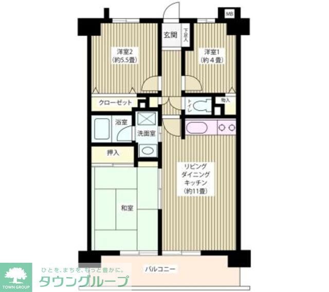 ヴェルデ武蔵野の物件間取画像