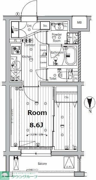 メイクスデザイン学習院下の物件間取画像