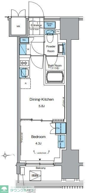 ルフォンプログレ田原町の物件間取画像