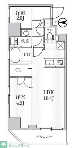 シーズンフラッツ住吉の物件間取画像
