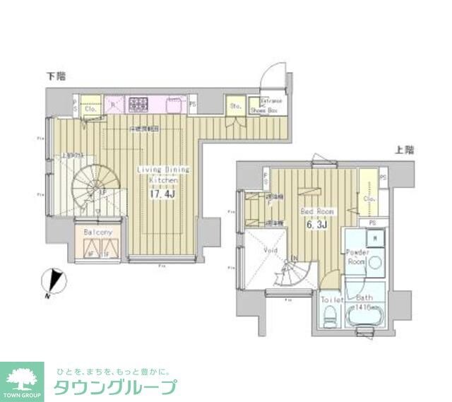 アーバンキューブ九段南の物件間取画像