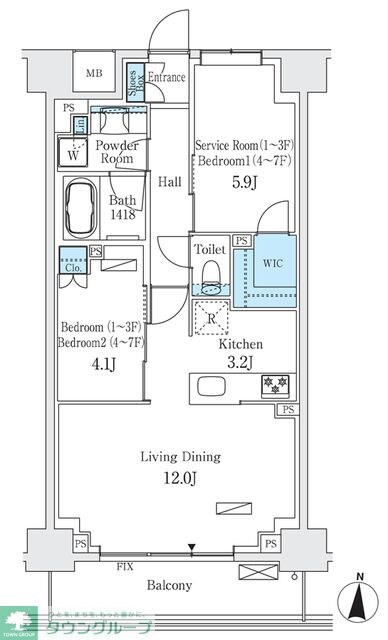 フロンティアレジデンス錦糸公園の物件間取画像