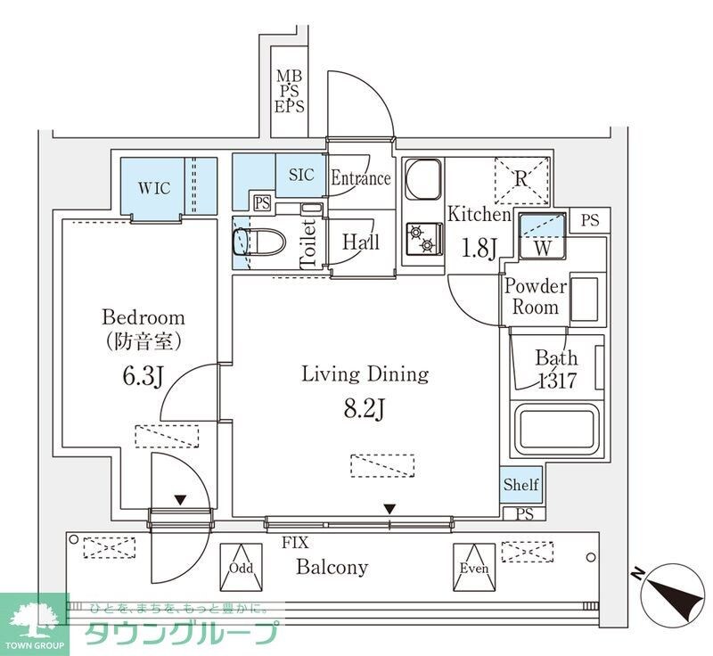 フィシオ飯田橋の物件間取画像