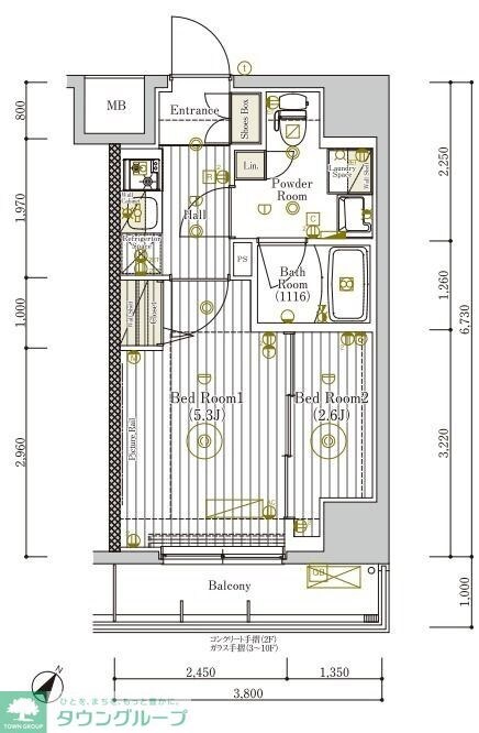 ミライズ新小岩マーロの物件間取画像