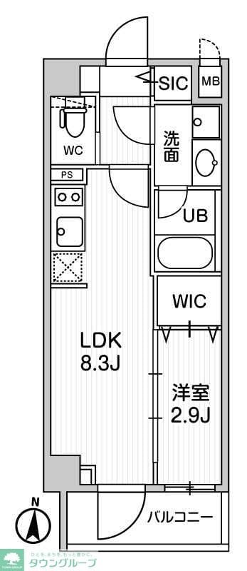シーズンフラッツ押上テラスの物件間取画像